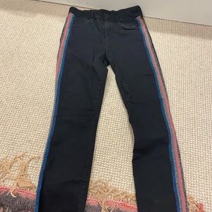 Mother Size 25 Black Jeans with Sparkly Stripes